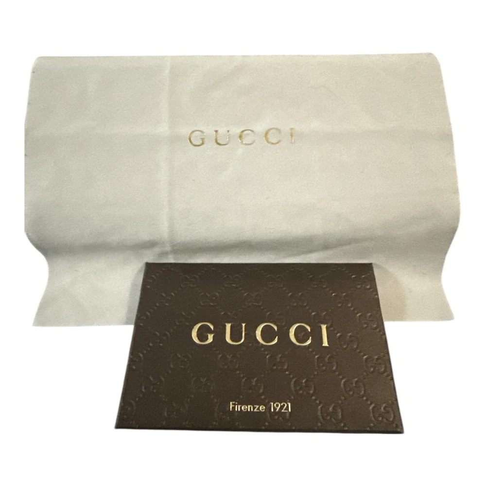 Gucci GG Guccissima Brown Foldable Eyeglass Sunglasses‎ Case w/ Cloth Card